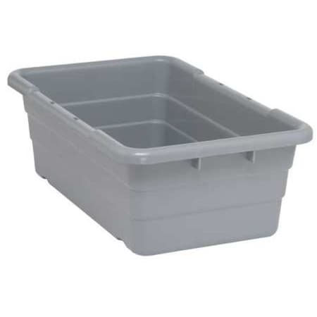 Cross Stack Storage Container, 9.8 gal, 25-1/8 in L x 16 in W x 8-1/2 in H, Gray, Polypropylene