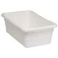 Cross Stack Storage Container, 9.8 gal, 25-1/8 in L x 16 in W x 8-1/2 in H, White, Polypropylene