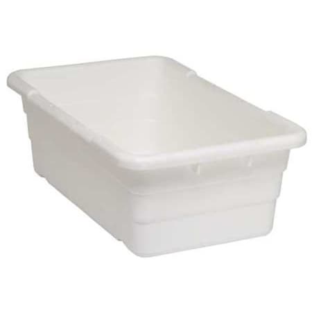 Cross Stack Storage Container, 9.8 gal, 25-1/8 in L x 16 in W x 8-1/2 in H, White, Polypropylene