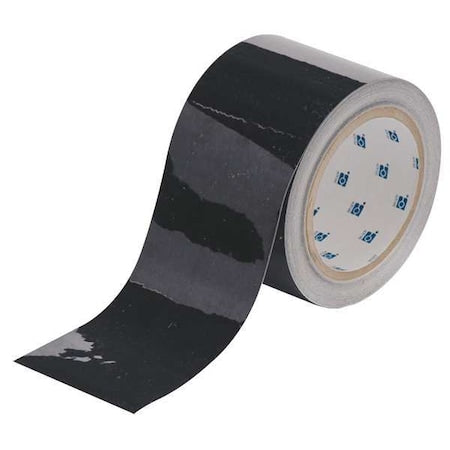 Floor Marking Tape, Polyester, Solid, Black, 3 in W., 8 mil Thickness