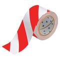 Floor Marking Tape, Polyester, Striped, Red, White, 3 in W., 8 mil Thickness