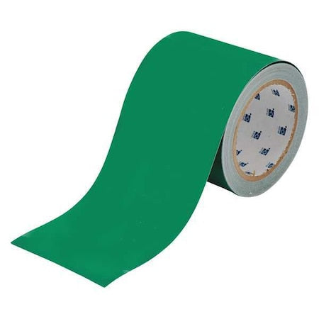 Floor Marking Tape, Polyester, Solid, Green, 4 in W., 8 mil Thickness