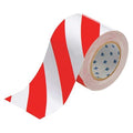 Floor Marking Tape, Polyester, No Legend, Red, White, 4 in W., 8 mil Thickness