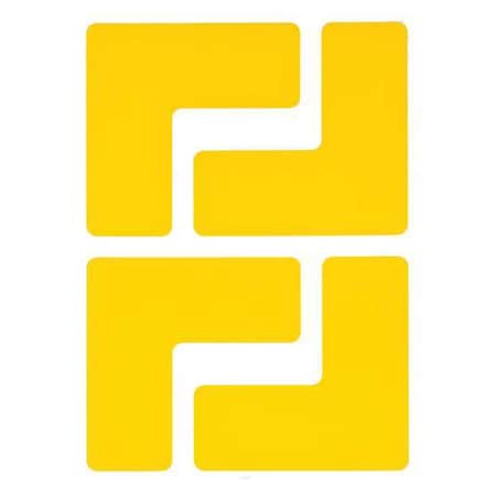 Floor Marking Tape, Polyester, Solid, Yellow, 2 in W., 8 mil Thickness, 20 PK