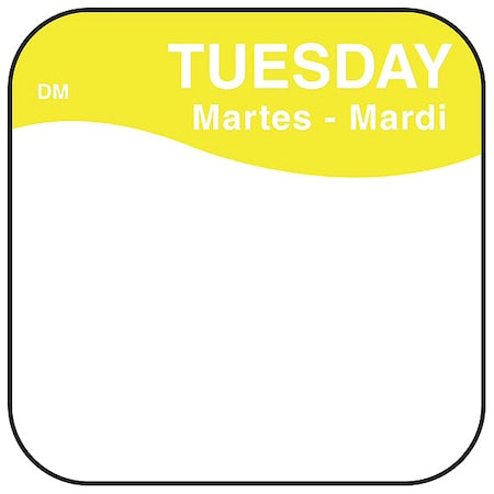 Food Safety Label, Yellow/White, 3/4 in H