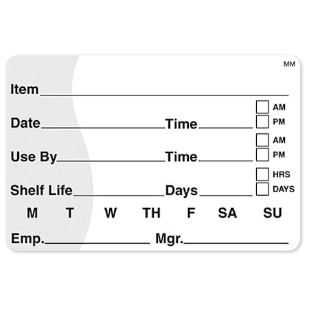 Shelf Life Label, 2 In. H, PK500