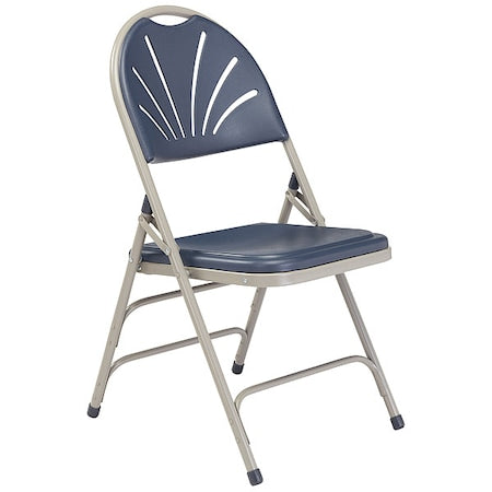 Triple Brace Folding Chair, Blue, PK4