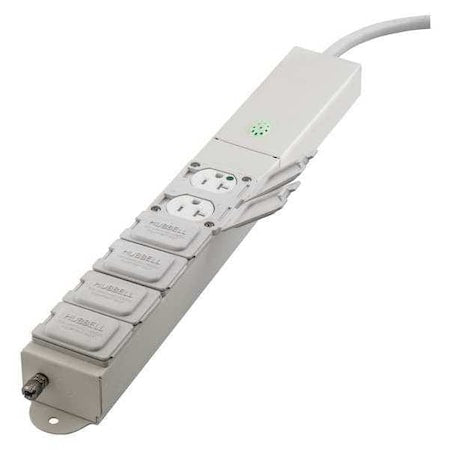 Power Strip, Surge, Hospital Grade, 15 ft., White