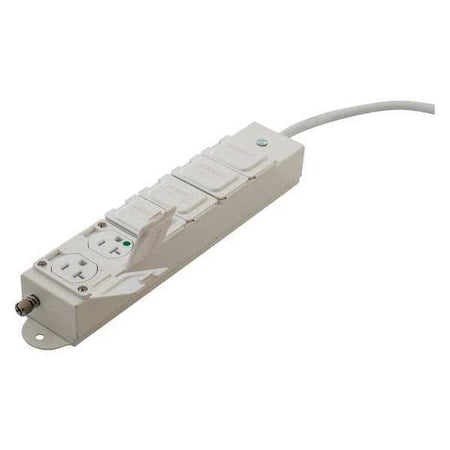 Outlet Strip, Medical Grade, 5-20R, 15 ft., White