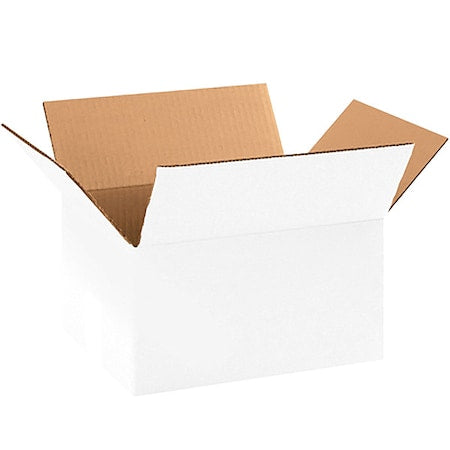11 1/4 in x 8 3/4 in x 6 in Shipping Box, White, Corrugate, Single Wall, 32 ECT