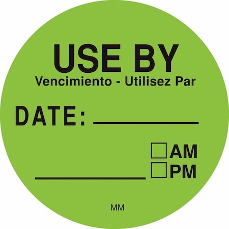 Food Rotation Label, Green, Paper, PK500
