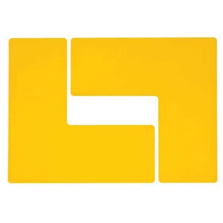 Floor Marking Tape, Polyester, No Legend, Yellow, 4 in W., 8 mil Thickness, 20 PK