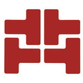 Floor Marking Tape, Polyester, Solid, Red, 2 in W., 8 mil Thickness, 20 PK