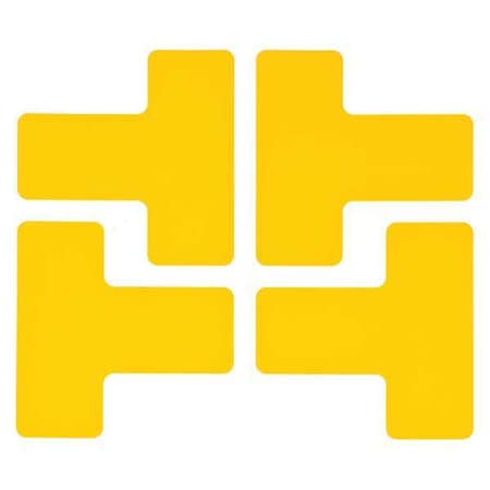 Floor Marking Tape, Polyester, Solid, Yellow, 2 in W., 8 mil Thickness, 20 PK