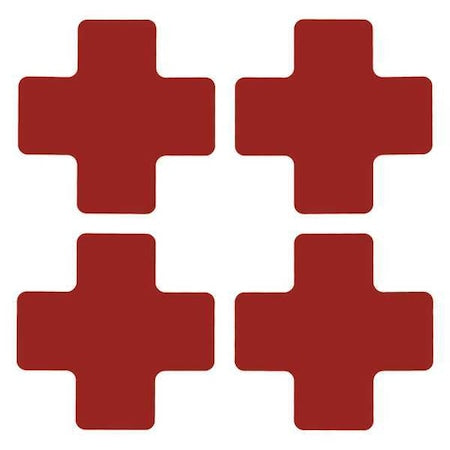 Floor Marking Tape, Polyester, Solid, Red, 2 in W., 8 mil Thickness, 20 PK