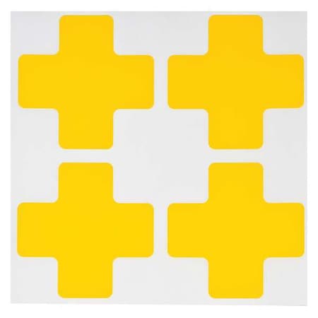 Floor Marking Tape, Polyester, Solid, Yellow, 2 in W., 8 mil Thickness, 20 PK