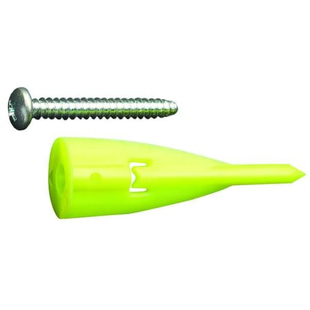 WallClaw Anchors Wall Anchor, 2" L, Plastic, 60 lbs Tension Strength, 25 PK