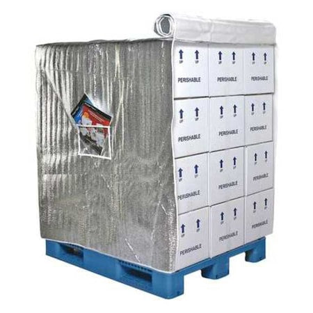 Silver Pallet Cover, 50 in W, 40 in D, 50 in L