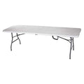 Rectangle Folding Table, 29" W, 96" L, 30" H, Blow Molded Polyethylene Top, White