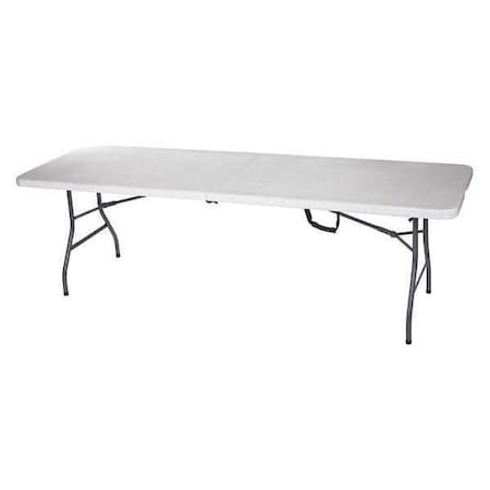 Rectangle Folding Table, 29" W, 96" L, 30" H, Blow Molded Polyethylene Top, White