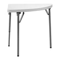 Quarter Round Folding Table, 30" W, 30" L, 29" H, Blow Molded Polyethylene Top, White