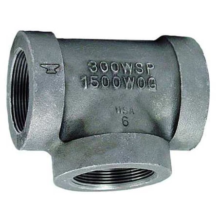 Reducing Tee Reducing Tee, 2"" x 2"" x 1/2"" Pipe, FNPT, Malleable Iron, Class 300