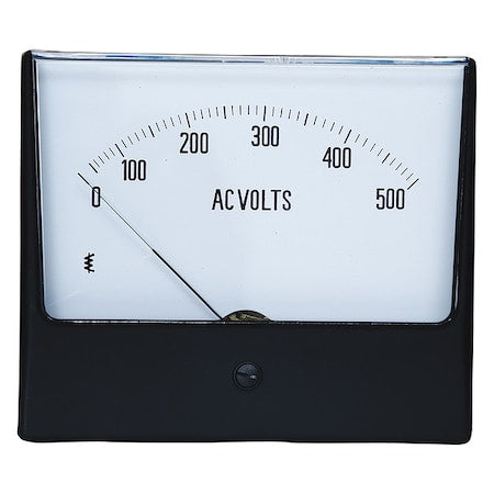 Analog Panel Meter, AC Voltage, 0-500 AC V, Size (In.): 2.5