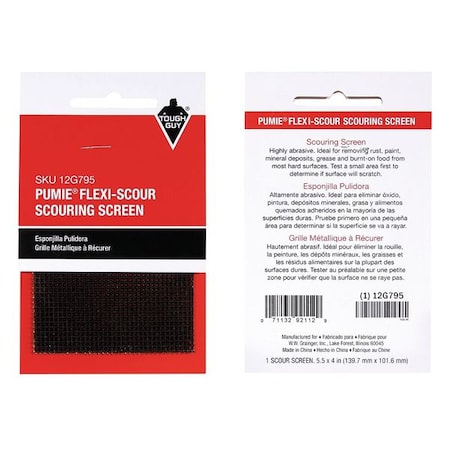 Scouring Screen, Gray, 5-1/2" L, 4" W