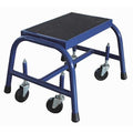 Rolling Platform, 1 Steps, 300 lb Load Capacity, 13 in Overall Height, Steel, Blue