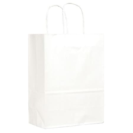Missy White Shopping Bag Flat Bottom, Twist Handle, Pk250