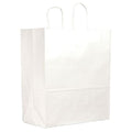 Traveler White Shopping Bag Flat Bottom, Twist Handles, Pk250