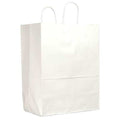 Sup R Mart White Shopping Bag Flat Bottom, Twist Handles, Pk250