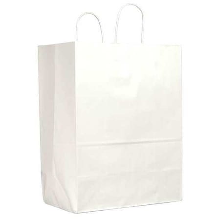 Sup R Mart White Shopping Bag Flat Bottom, Twist Handles, Pk250