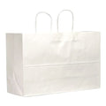 Tote White Shopping Bag Flat Bottom, Twist Handles, Pk250