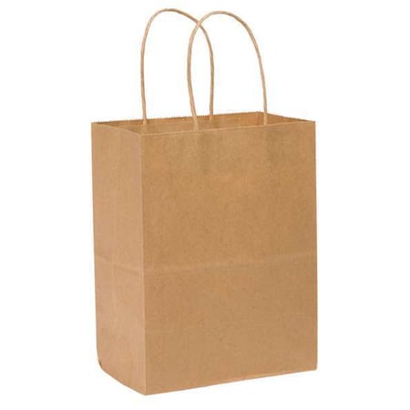 Tempo Brown Shopping Bag Flat Bottom, Twist Handles, Pk250