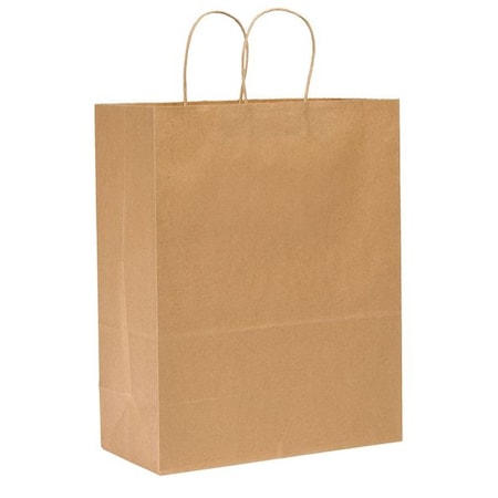 Sup R Mart Brown Shopping Bag Flat Bottom, Twist Handles, Pk250