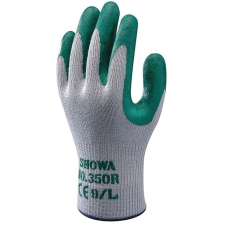 Coated Gloves, Nitrile, Textured, Palm and Fingers, 2 Abrasion Level, Gray, Green, XL 1 PR