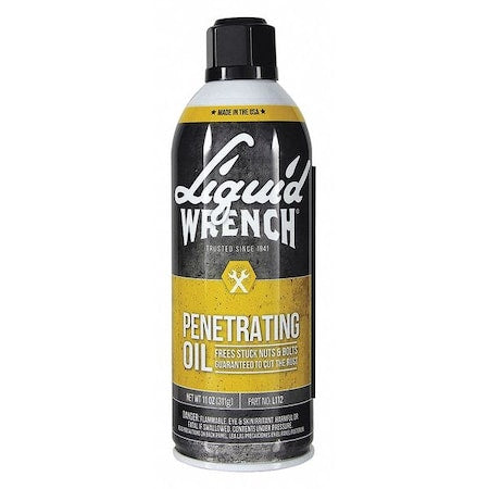 Penetrating Lubricant, 11 oz, Aerosol Spray Can, Petroleum Distillates Base, 150 Degrees F Max Op Temp, Not Rated, Yellow