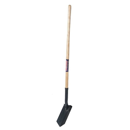 Trenching Shovel, 14 ga Not Applicable Blade, Steel Blade, Standard Step, 48 in L Natural