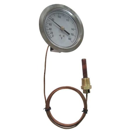 Analog Panel Mt Thermometer, 100 to 350F