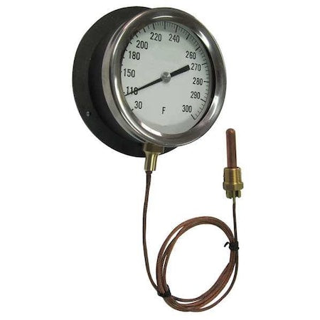 Analog Panel Mt Thermometer, 30 to 300F