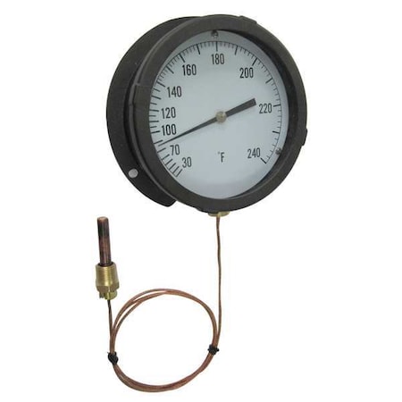 Analog Panel Mt Thermometer, 30 to 300F