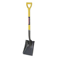 Square Point Shovel, 14 ga Not Applicable Blade, Steel Blade, Standard Step, 27 in L Yellow