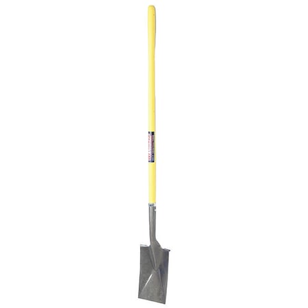 Garden Spade Shovel, 14 ga Not Applicable Blade, Steel Blade, Rear Rolled Step, 46 -3/4 in L Yellow
