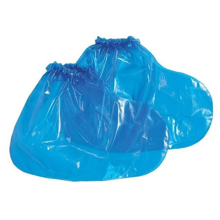 Disposable Shoe Covers, Polyolefin, Blue, Slip Resistant Sole: Yes , L
