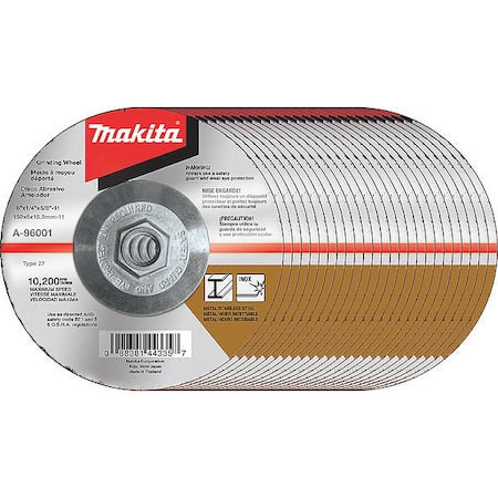Grinding Wheel, Hubbed, 36 Grit, 6"