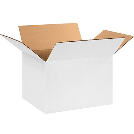 12 in x 10 in x 8 in Shipping Box, White, Corrugate, Single Wall, 32 ECT