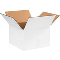 12 in x 12 in x 8 in Shipping Box, White, Corrugate, Single Wall, 32 ECT