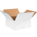 12 in x 12 in x 6 in Shipping Box, White, Corrugate, Single Wall, 32 ECT