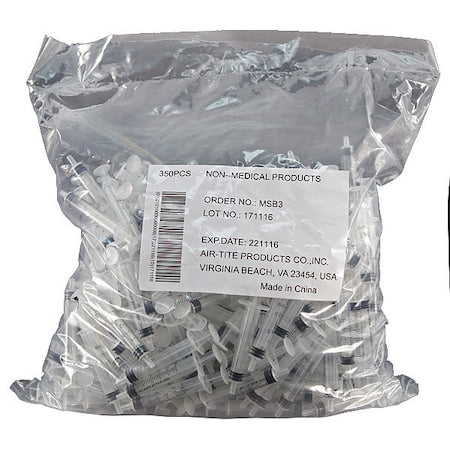 Syringe, Bulk, 3mL Luer Slip, PK350